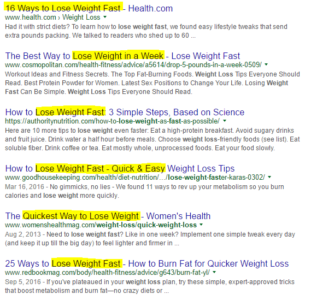 Fast Weight Loss Claims