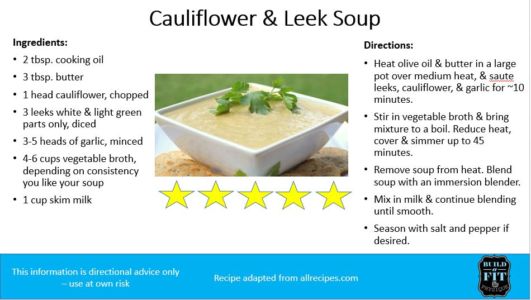 Soup 3: Cauliflower Leek